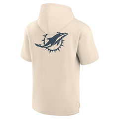 Miami Dolphins Elements Future Ground Lettering Short Sleeve Pullover Hoodie Cream | Fanatics