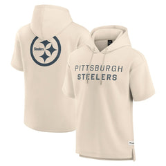Pittsburgh Steelers Elements Future Ground Lettering Short Sleeve Pullover Hoodie Cream | Fanatics