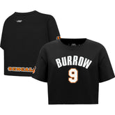 Joe Burrow Cincinnati Bengals Pro Standard Women's Player Name & Number Cropped Boxy T-Shirt Black | NFL