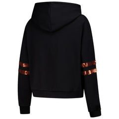 Cincinnati Bengals Cuce Women's Cropped Sequins Pullover Hoodie Black | NFL