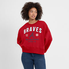 Atlanta Braves Nike Women's Oversized High Hip Pullover Sweatshirt - MLB