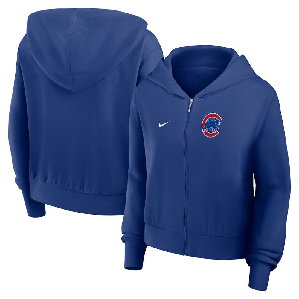 Chicago Cubs Nike Women's Cropped Chill Full-Zip Hoodie - MLB