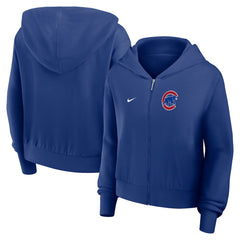 Chicago Cubs Nike Women's Cropped Chill Full-Zip Hoodie - MLB