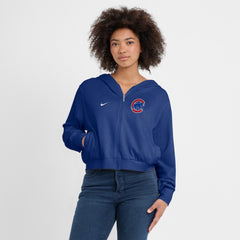 Chicago Cubs Nike Women's Cropped Chill Full-Zip Hoodie - MLB