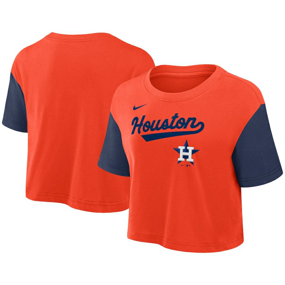 Houston Astros Nike Women's Script Dri-FIT Cropped T-Shirt - MLB