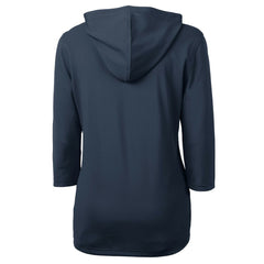 Cleveland Guardians Cutter & Buck Women's DryTec Virtue Eco Pique Recycled 3/4-Sleeve Half-Zip Pullover Hoodie - MLB