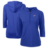 Los Angeles Dodgers Cutter & Buck Women's DryTec Virtue Eco Pique Recycled 3/4-Sleeve Half-Zip Pullover Hoodie - MLB