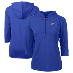 Los Angeles Dodgers Cutter & Buck Women's DryTec Virtue Eco Pique Recycled 3/4-Sleeve Half-Zip Pullover Hoodie - MLB