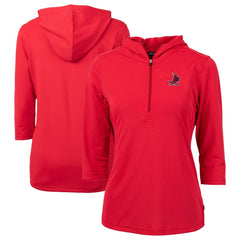 St. Louis Cardinals Cutter & Buck Women's Cooperstown Collection DryTec Virtue Eco Pique Recycled 3/4-Sleeve Half-Zip Pullover Hoodie - MLB
