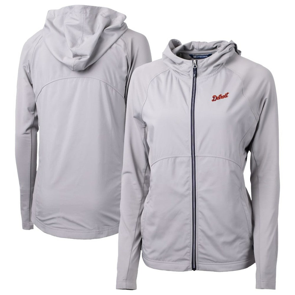 Detroit Tigers Cutter & Buck Women's Adapt Eco Knit Hybrid Recycled Full-Zip Hoodie - MLB
