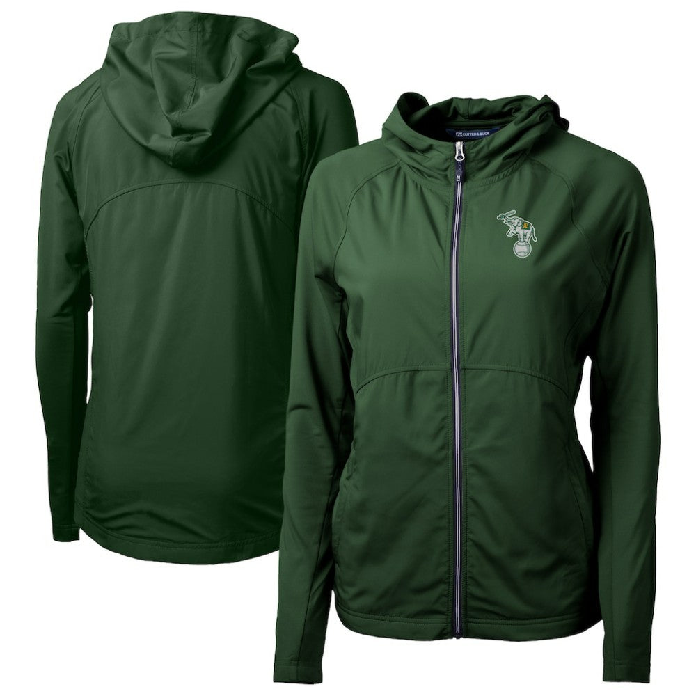 Athletics Cutter & Buck Women's Adapt Eco Knit Hybrid Recycled Full-Zip Hoodie - MLB
