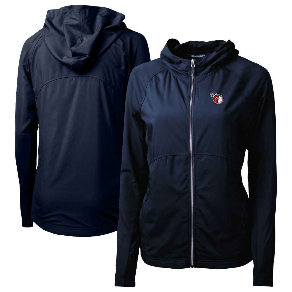 Cleveland Guardians Cutter & Buck Women's Adapt Eco Knit Hybrid Recycled Full-Zip Hoodie - MLB