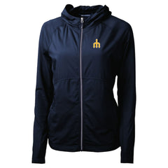 Seattle Mariners Cutter & Buck Women's Adapt Eco Knit Hybrid Recycled Full-Zip Hoodie - MLB