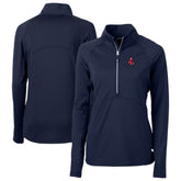 Boston Red Sox Cutter & Buck Women's DryTec Adapt Eco Knit Stretch Recycled Raglan Half-Zip Top - MLB