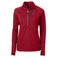 Cleveland Guardians Cutter & Buck Women's DryTec Adapt Eco Knit Stretch Recycled Raglan Half-Zip Top - MLB