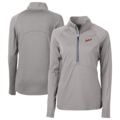 Detroit Tigers Cutter & Buck Women's DryTec Adapt Eco Knit Stretch Recycled Raglan Half-Zip Top - MLB