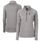 Philadelphia Phillies Cutter & Buck Women's Cooperstown Collection DryTec Adapt Eco Knit Stretch Recycled Raglan Half-Zip Top - MLB