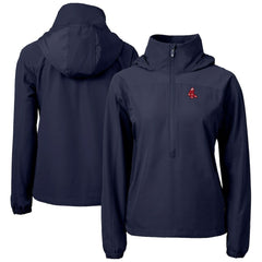 Boston Red Sox Cutter & Buck Women's Charter Eco Recycled Half-Zip Anorak Jacket - MLB