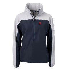 Boston Red Sox Cutter & Buck Women's Charter Eco Recycled Half-Zip Anorak Jacket - MLB