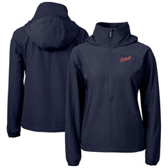 Detroit Tigers Cutter & Buck Women's Charter Eco Recycled Half-Zip Anorak Jacket - MLB