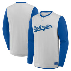 Los Angeles Dodgers Fanatics Clubhouse Long Sleeve Henley Shirt - MLB