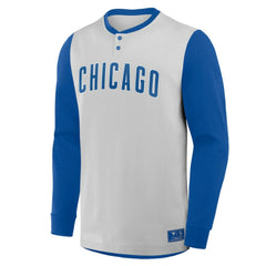Chicago Cubs Fanatics Clubhouse Long Sleeve Henley Shirt - MLB