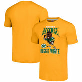 Reggie White Green Bay Packers Homage Unisex Caricature Retired Player Tri-Blend T-Shirt Gold | NFL
