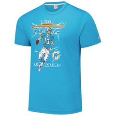 Dan Marino Miami Dolphins Homage Unisex NFL Blitz Retired Player Tri-Blend T-Shirt Heathered Aqua | NFL