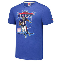 Lawrence Taylor New York Giants Homage Unisex NFL Blitz Retired Player Tri-Blend T-Shirt Heathered Royal | NFL