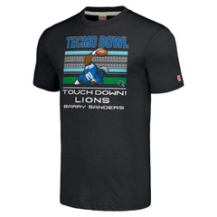 Barry Sanders Detroit Lions Homage Unisex Tecmo Bowl Retired Player Graphic Tri-Blend T-Shirt Charcoal | NFL