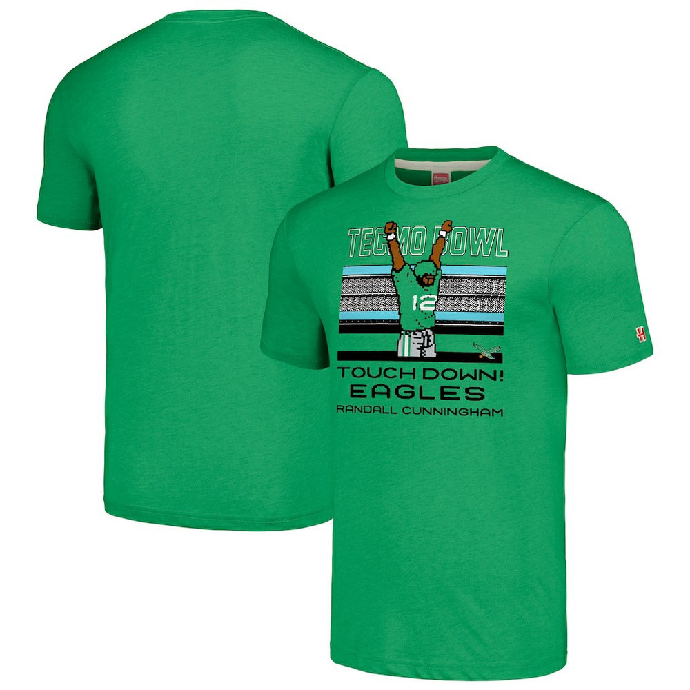 Randall Cunningham Philadelphia Eagles Homage Unisex Tecmo Bowl Retired Player Graphic Tri-Blend T-Shirt Kelly Green | NFL