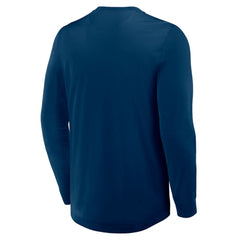 Seattle Kraken Fanatics Adrenaline Push Long Sleeve Henley Shirt - Deep Sea Blue - NHL