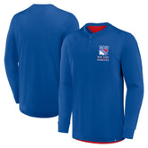 New York Rangers Fanatics Adrenaline Push Long Sleeve Henley Shirt - Blue - NHL
