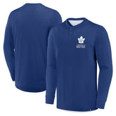 Toronto Maple Leafs Fanatics Adrenaline Push Long Sleeve Henley Shirt - Blue - NHL