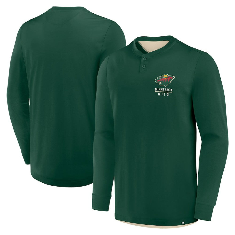 Minnesota Wild Fanatics Adrenaline Push Long Sleeve Henley Shirt - Green - NHL