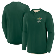 Minnesota Wild Fanatics Adrenaline Push Long Sleeve Henley Shirt - Green - NHL