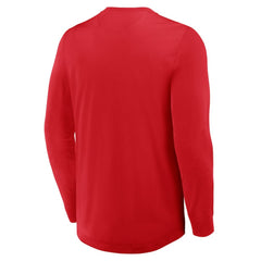 New Jersey Devils Fanatics Adrenaline Push Long Sleeve Henley Shirt - Red - NHL