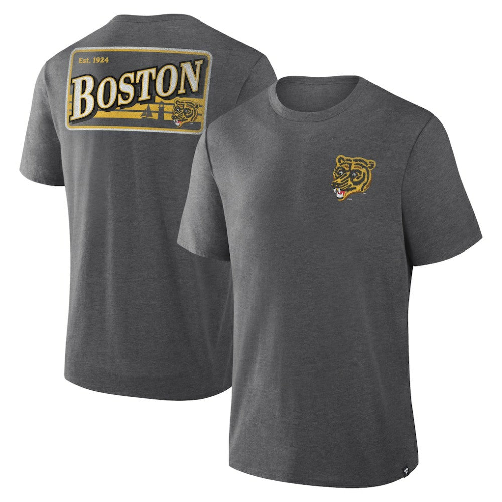 Boston Bruins Fanatics Fan Lanes Tri-Blend T-Shirt - Heather Charcoal - NHL