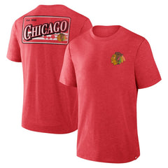 Chicago Blackhawks Fanatics Fan Lanes Tri-Blend T-Shirt - Heather Red - NHL