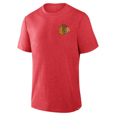 Chicago Blackhawks Fanatics Fan Lanes Tri-Blend T-Shirt - Heather Red - NHL