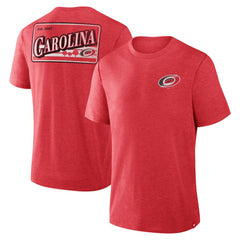 Carolina Hurricanes Fanatics Fan Lanes Tri-Blend T-Shirt - Heather Red - NHL