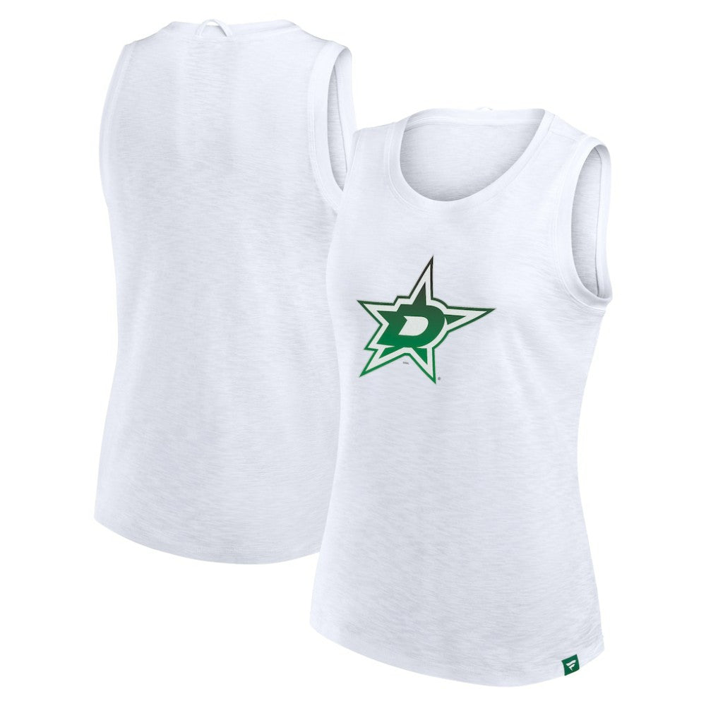 Dallas Stars Fanatics Women's Slub Tank Top - White - NHL