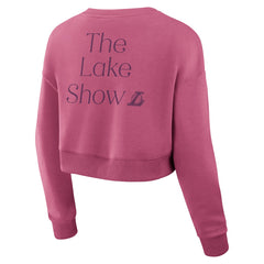Los Angeles Lakers Women's Studio Tri-Blend Cropped Pullover Sweatshirt Pink - NBA