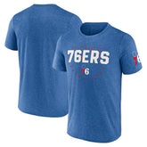 Philadelphia 76ers Logo Athletic Block Practice Performance T-Shirt Heather Royal - NBA