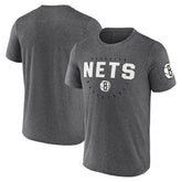 Brooklyn Nets Logo Athletic Block Practice Performance T-Shirt Heather Charcoal - NBA