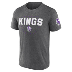 Sacramento Kings Logo Athletic Block Practice Performance T-Shirt Heather Charcoal - NBA