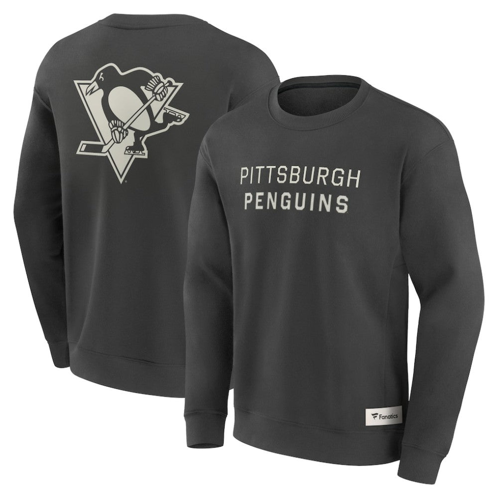 Pittsburgh Penguins Fanatics Elements Future Ground Lettering Pullover Sweatshirt - Charcoal - NHL