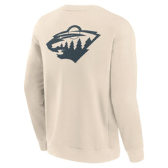 Minnesota Wild Fanatics Elements Future Ground Lettering Pullover Sweatshirt - Cream - NHL