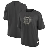 Boston Bruins Fanatics Women's Oversized Elements Raw Edge Future Ground T-Shirt - Charcoal - NHL