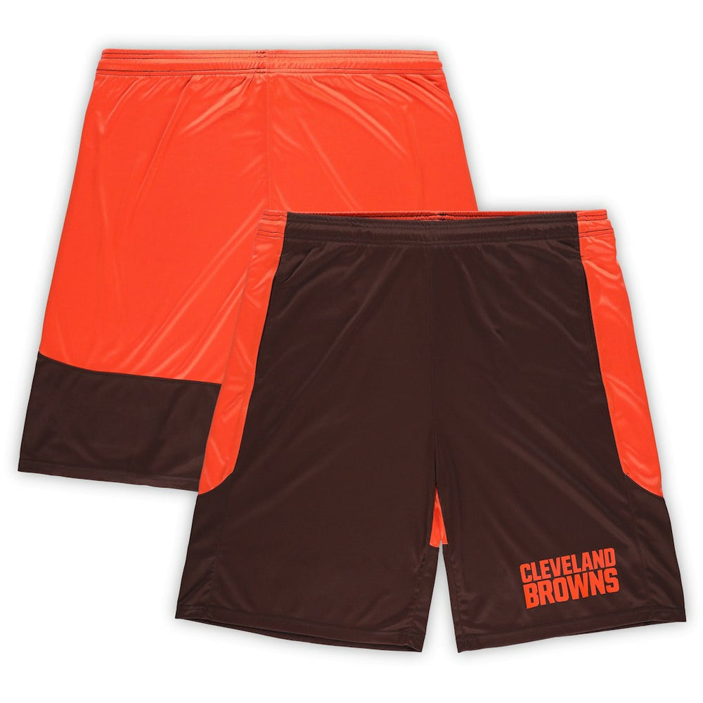 Cleveland Browns Big & Tall Launch Shorts Brown/Orange | Fanatics